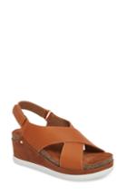 Women's Sudini Pamela Slingback Wedge Sandal .5 M - Brown