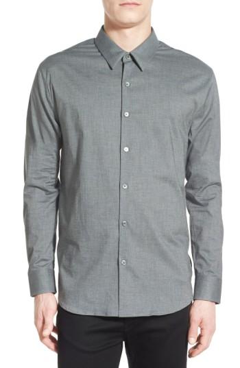 Men's James Perse Flannel Chambray Sport Shirt (xs) - Grey
