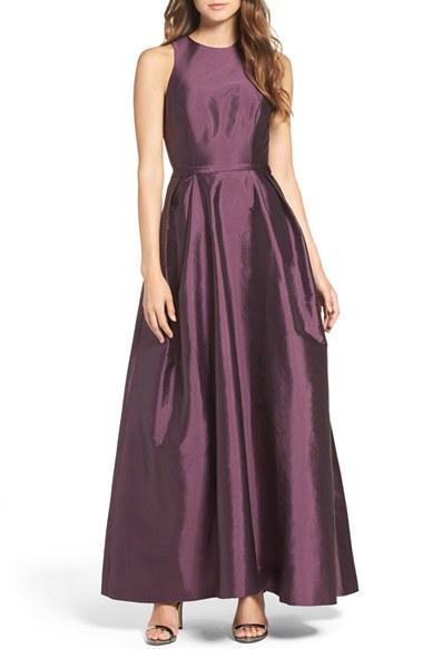 Women's Monique Lhuillier Bridesmaids Cross Back Taffeta Gown