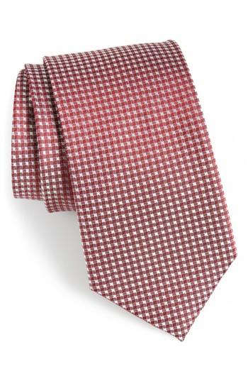 Men's The Tie Bar Be Married Check Silk Tie, Size X-long X-long - Burgundy