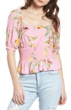 Women's Afrm Axel Smocked Top - Pink