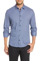 Men's Stone Rose Trim Fit Knit Sport Shirt, Size - Blue