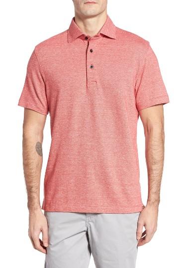Men's Thaddeus Tyson Cotton & Linen Pique Polo - Red