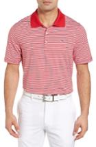 Men's Vineyard Vines 'porter' Stripe Jersey Polo, Size - Red