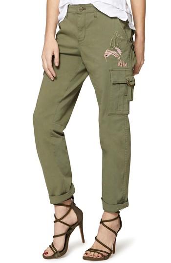 Women's Sanctuary Legionnaire With Hummingbird Embroidery Pants - Green