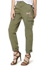 Women's Sanctuary Legionnaire With Hummingbird Embroidery Pants - Green