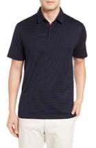 Men's John W. Nordstrom Fit Stripe Polo, Size Medium - Blue