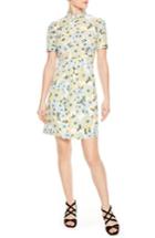 Women's Sandro Floral A-line Silk Dress - Green