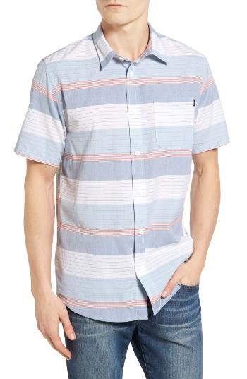 Men's O'neill Rhett Stripe Woven Shirt, Size - Blue