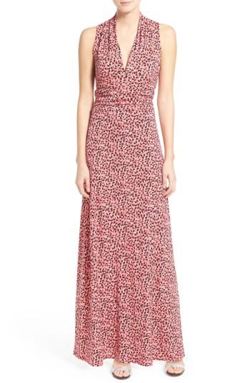 Petite Women's Vince Camuto 'shadow Forms' Print Jersey Maxi Dress P - Pink