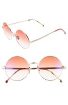 Women's Cutler And Gross 53mm Polarized Round Sunglasses - Rose Gold/ Tropicana