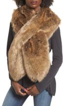 Women's Sole Society Oversize Faux Fur Wrap, Size - Brown