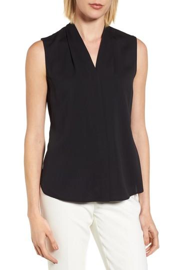 Women's Emerson Rose Abstract Print Silk Blend Blouse - Black