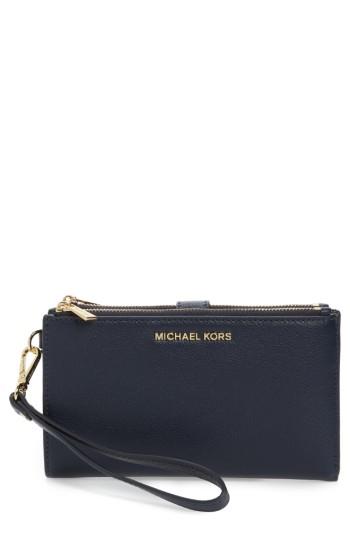 Women's Michael Michael Kors Adele Leather Wristlet - Blue