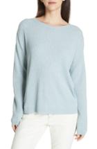 Women's Eileen Fisher Boxy Ribbed Cashmere Sweater, Size - Blue