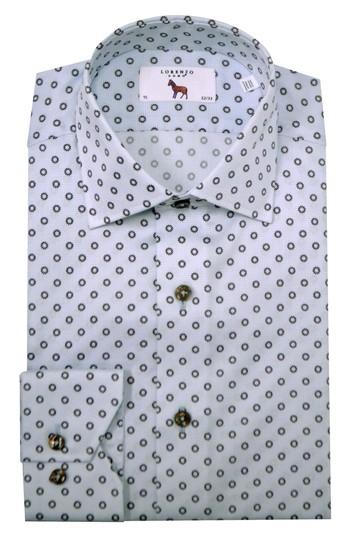 Men's Lorenzo Uomo Trim Fit Floral Print Dress Shirt - 32 - Blue