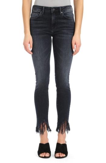 Women's Mavi Jeans Tess Fringe Skinny Crop Jeans 27 - Blue