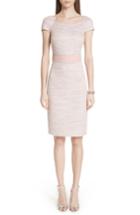 Women's St. John Collection Textural Micro Tweed Knit Dress - Coral