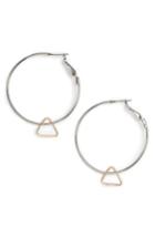 Women's Loren Olivia Triangle Charm Hoop Earrings