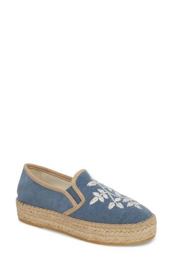 Women's Toni Pons Florence Embroidered Platform Espadrille Sneaker Eu - Blue