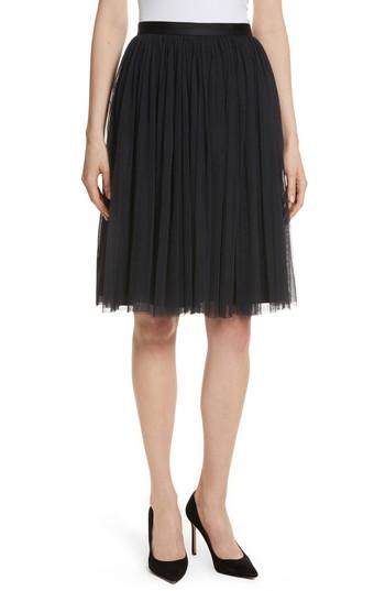 Women's Needle & Thread Pleated Tulle Skirt - Black