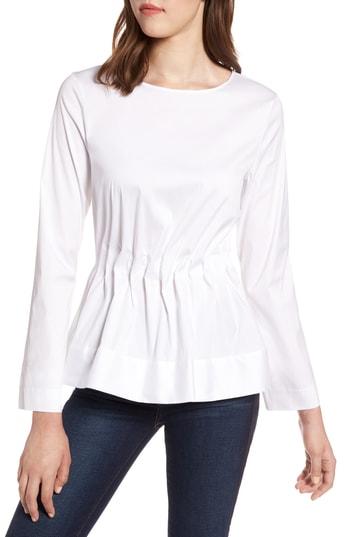Women's Halogen Tucked Waist Top - White