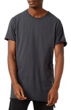Men's Topman Distressed Longline T-shirt - Grey