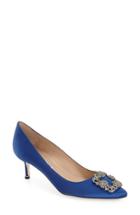 Women's Manolo Blahnik 'hangisi' Crystal Embellished Pump .5us / 35.5eu - Blue