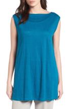 Women's Eileen Fisher Organic Linen Tunic, Size - Blue/green