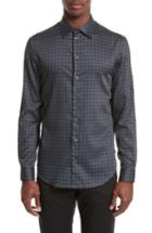 Men's Emporio Armani Regular Fit Geo Print Sport Shirt, Size - Black