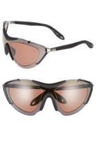 Women's Givenchy 65mm Shield Sunglasses - Dark Ruthenium/ Black