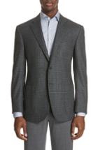 Men's Canali Classic Fit Check Wool Sport Coat Us / 50 Eu S - Green