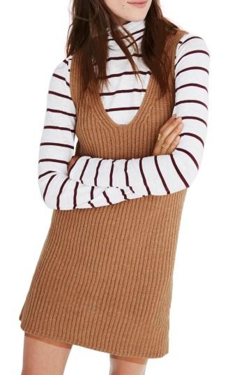 Women's Madewell Tunic Sweater Dress, Size - Beige