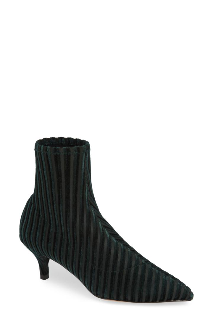 Women's Black Suede Studio Selena Bootie .5 M - Green