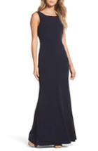 Women's Lulus Drape Back Trumpet Gown - Blue