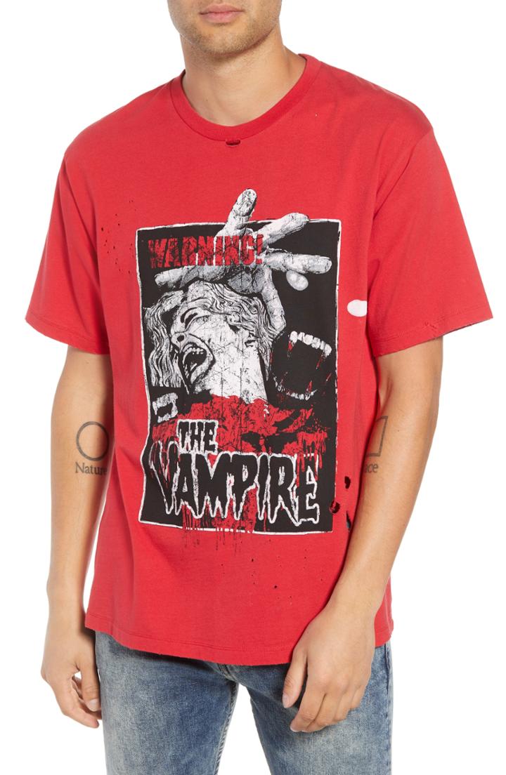 Men's The Kooples Vampire Distressed Graphic T-shirt