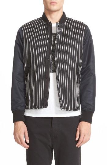 Men's Rag & Bone Irving Stripe Baseball Jacket