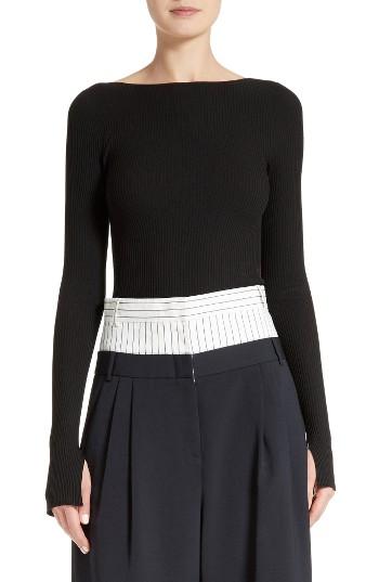 Women's Tibi Lace-up Scoop Back Pullover