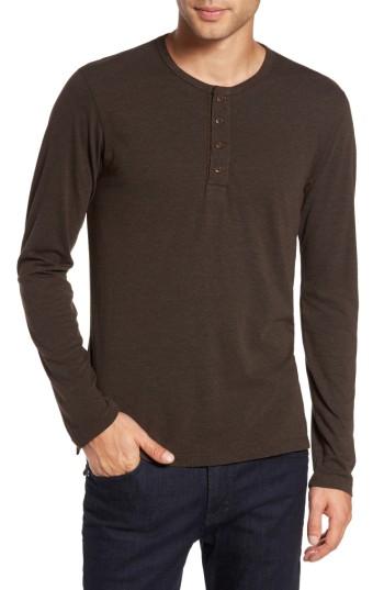 Men's Goodlife Long Sleeve Henley - Brown