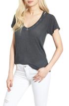 Women's Treasure & Bond Oil Wash Cutout Tee, Size - Grey