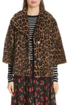 Women's Fuzzi Mixed Leopard Wrap Coat