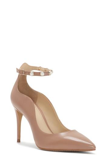Women's Vine Camuto Jassita Ankle Strap Pump .5 M - Beige