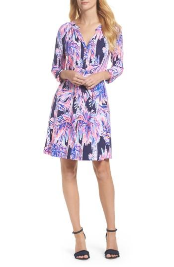 Women's Lilly Pulitzer Bailor Shirtdress, Size - Blue