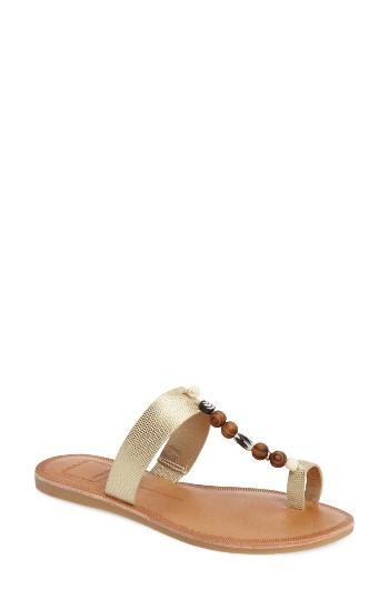 Women's Dolce Vita Jude Beaded Toe-loop Sandal M - Metallic