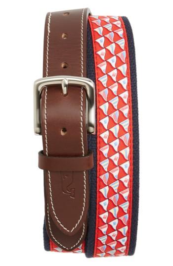 Men's Vineyard Vines Nautical Flags Canvas Belt - Nautical Red