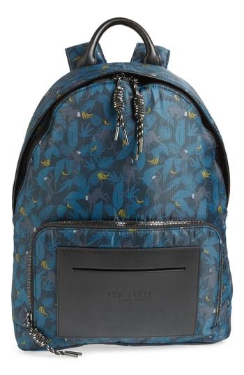 Men's Ted Baker London Primate Print Backpack - Blue