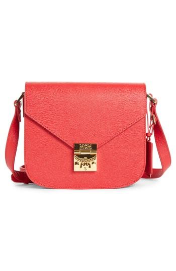 Mcm Small Rgb Leather Shoulder Bag - Red