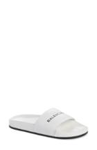Women's Balenciaga Logo Slide Sandal Us / 38eu - White