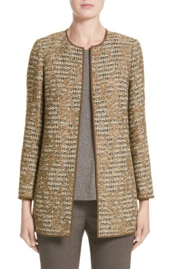 Women's Lafayette 148 New York Pria Tweed Jacket - Brown