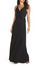 Women's Wayf Jamie Ruffle Wrap Gown, Size - Black